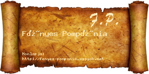 Fényes Pompónia névjegykártya